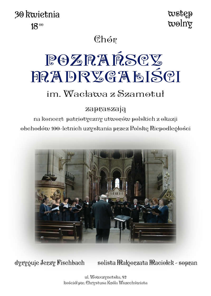 Koncert chóru Poznańscy Madrygaliści концерт хору